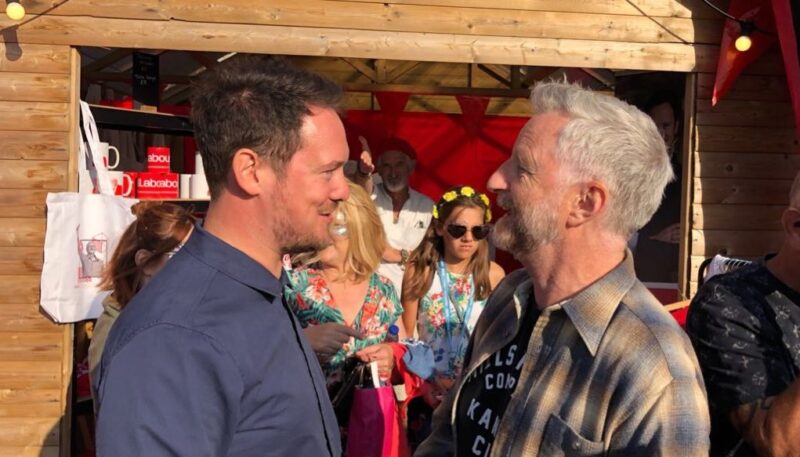 Stephen Morgan MP and performer Billy Bragg